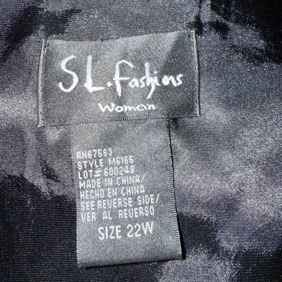 S.L. Fashions Women's Blouse SZ 22W semi-sheer satin burnout glam whimsigoth - Picture 5 of 6